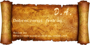 Debreczenyi András névjegykártya