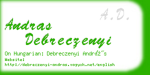 andras debreczenyi business card